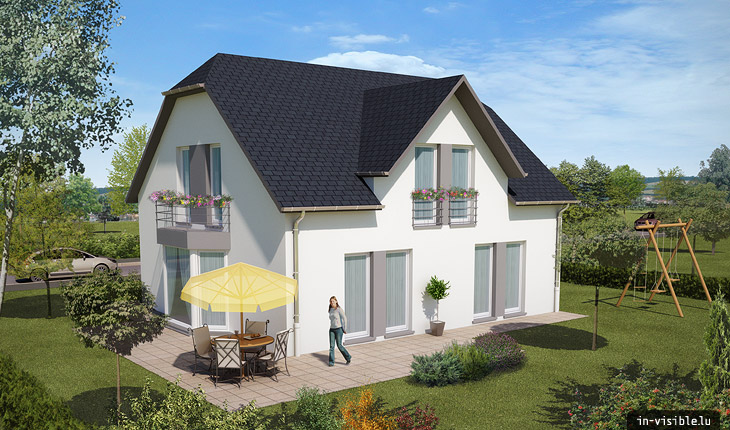 3D architectural visualization & rendering, Rendu de visualisation architecturale en image de synthèse 3D : Senningerberg